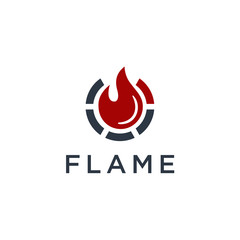 Aufkleber - Fire Flame Logo design vector template drop silhouette. Creative Droplet Burn Elegant Bonfire Logotype Fire Logo concept icon.