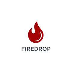 Aufkleber - Fire Flame Logo design vector template drop silhouette. Creative Droplet Burn Elegant Bonfire Logotype Fire Logo concept icon.