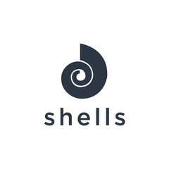 Poster - 	 Shell Logo circle abstract design vector template. Travel Seafood restaurant Jewelry Luxury Fashion Logotype concept icon.