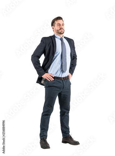 Cuadros en Lienzo Confident businessman full length, isolated