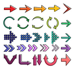 Aufkleber - Set of color vector arrows. Arrow icon. Arrow vector icon. Arrow.