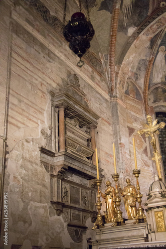 Inside View Near Altar In The Upper Church San Fermo Maggiore In Verona Veneto Italy Buy This Stock Photo And Explore Similar Images At Adobe Stock Adobe Stock