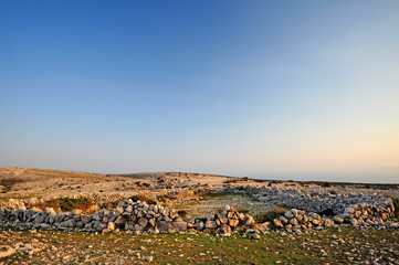 Poster - Legesteinmauer am Obzova, Insel Krk, Kroatien