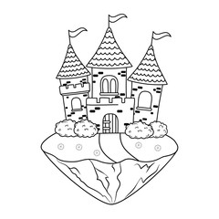 Poster - fairytale castle in the landscape scene