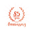 © JohnyBlack - 85 years anniversary celebration logo. Anniversary watercolor design template. Vector and illustration.