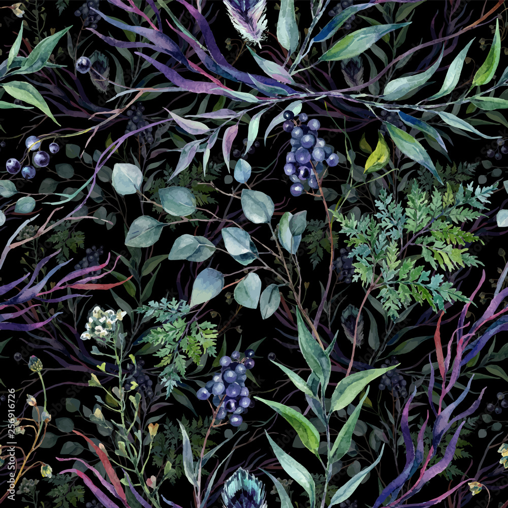 akwarela-botaniczny-greneery-wzor