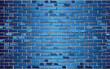 Shiny Blue Brick Wall - Illustration,  Abstract vector background