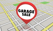 Garage Sale Rummage Subdivision Event Map Pin Location 3d Illustration