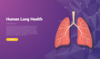 human lung template banner design with free space for text - vector illustration