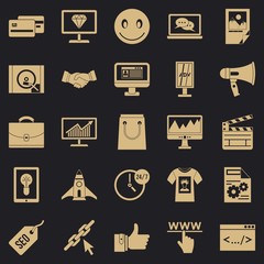 Poster - online profit icons set. simple set of 25 online profit vector icons for web for any design