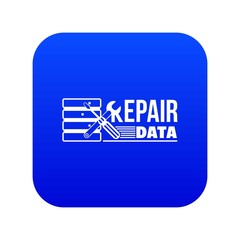 Poster - Repair data icon blue vector isolated on white background