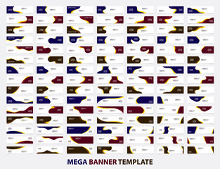 Wall Mural - mega collection of 105 banner design template. color gradient with yellow list concept. banner web d