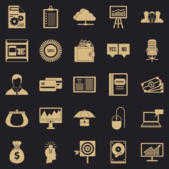 Poster - Server icons set. Simple set of 25 server vector icons for web for any design