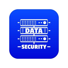 Poster - Server data security icon blue vector isolated on white background