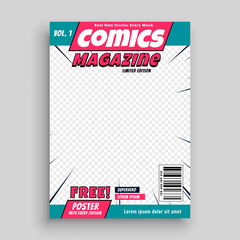Wall Mural - comic magazine cover page template