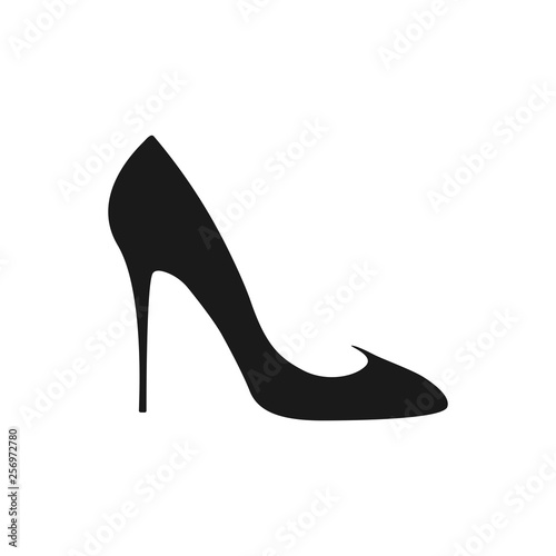 Cuadros en Lienzo High heel shoe icon. Women's elegant Shoe on a white background.