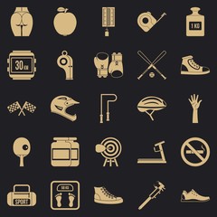 Wall Mural - Weights icons set. Simple set of 25 weights vector icons for web for any design