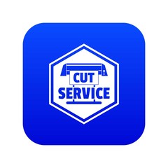 Poster - Cut service icon blue vector isolated on white background