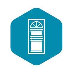 Poster - Door with an arched glass icon in simple style isolated vector illustration