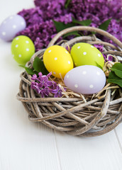 Nest with easter eggs