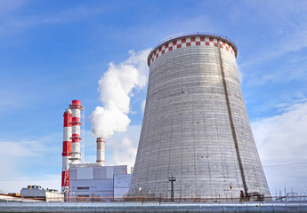 smoking chimneys of thermal power station