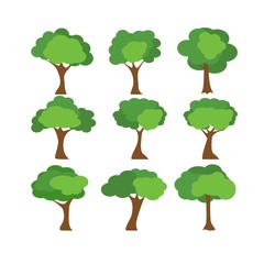 Wall Mural - Tree icons set