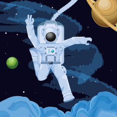 Canvas Print - astronaut in the space character