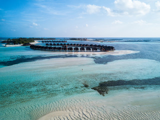 Wall Mural - Aerial drone photo - The beautiful Maldives islands