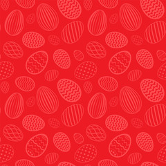 Wall Mural - easter egg seamless pattern. red color, holiday eggs texture. simple abstract decorative template fo