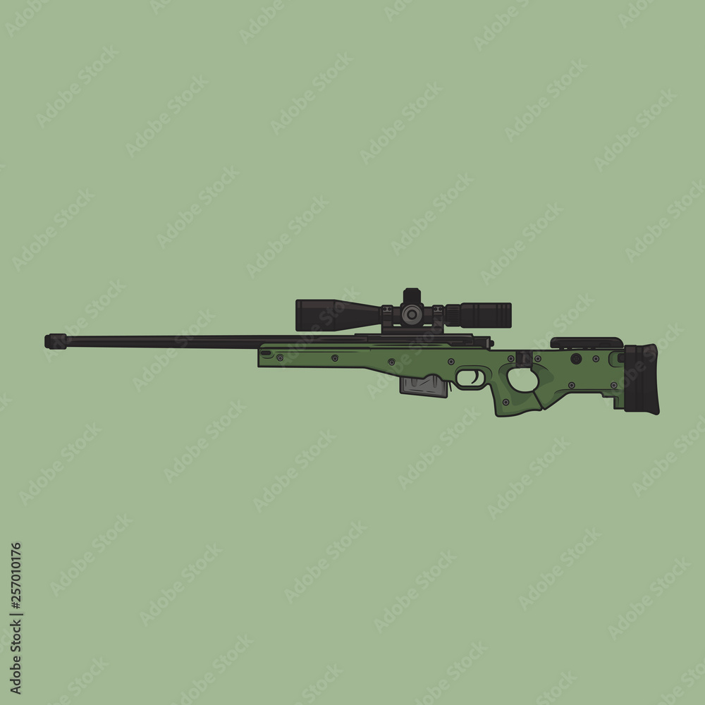 AWM WEAPON FLAT DESIGN ILLUSTRATION Stock Vector | Adobe Stock