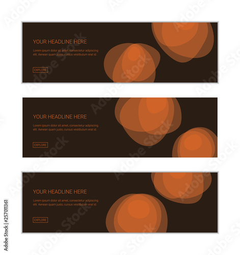 Web Banner Design Template Set Consisting Of Abstract Background