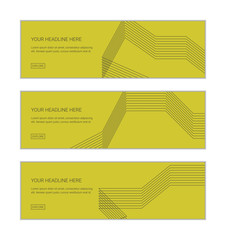 Wall Mural - web banner design template set consisting of abstract backgrounds made with repetitive thin lines in