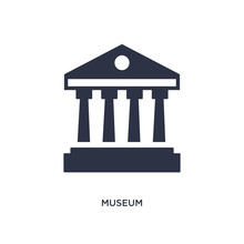 Museum Icon On White Background. Simple Element Illustration From History Concept.