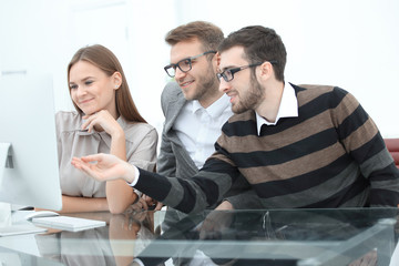 Wall Mural - Group business partners discussing new project at meeting in office room