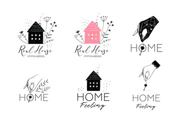 Wall Mural - Real estate housing logotype design collection