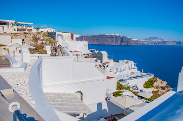 Santorini Greece luxury island with volcano and amazing sunsets