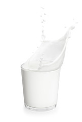 Sticker - glass of milk with splash