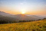 Fototapeta Na ścianę - Sun Sets over the Summer Mountains
