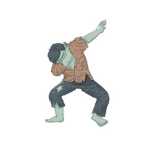 Green Monster Dead Man Character Dancing Dab Step