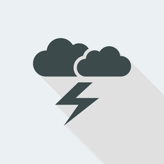 Wall Mural - Clouds and lightning. Flat, clean, minimal and isolated vector illustration with minimal and modern design.