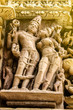 God Vishnu & Laxmi sculpture on khajuraho temple