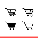 Fototapeta  - Shopping cart vector icon set, shopping symbol. Simple, flat design for web or mobile app