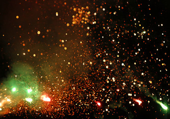 Poster - Artistic abstract unique multicolored smooth bright fireworks