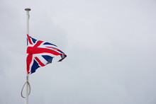 British Flag Waving On Wind