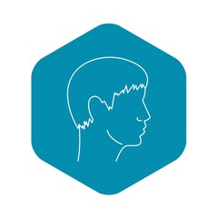 Sticker - Human head icon. Outline illustration of human head vector icon for web