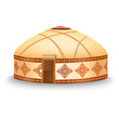 © Designbek - Isolated ornamental nomadic yurt vector illustration