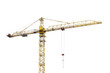 © Тарас Квакуш - high-rise construction crane with a long arrow of yellow color on a white background