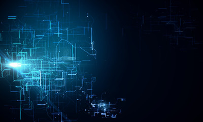 Aufkleber - Blue digital lines wallpaper