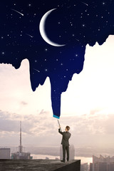 Poster - Businessman drawing sky