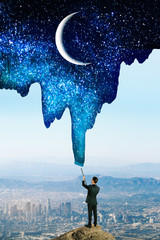 Poster - Businessman drawing sky